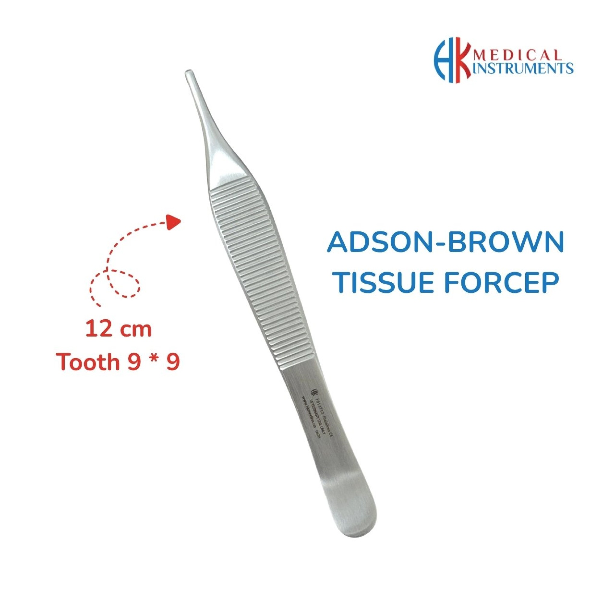 Adson-Brown Tissue Forceps 12 cm Teeth 9x9 Adson-Brown Tissue Forceps 12 cm Teeth 9x9
