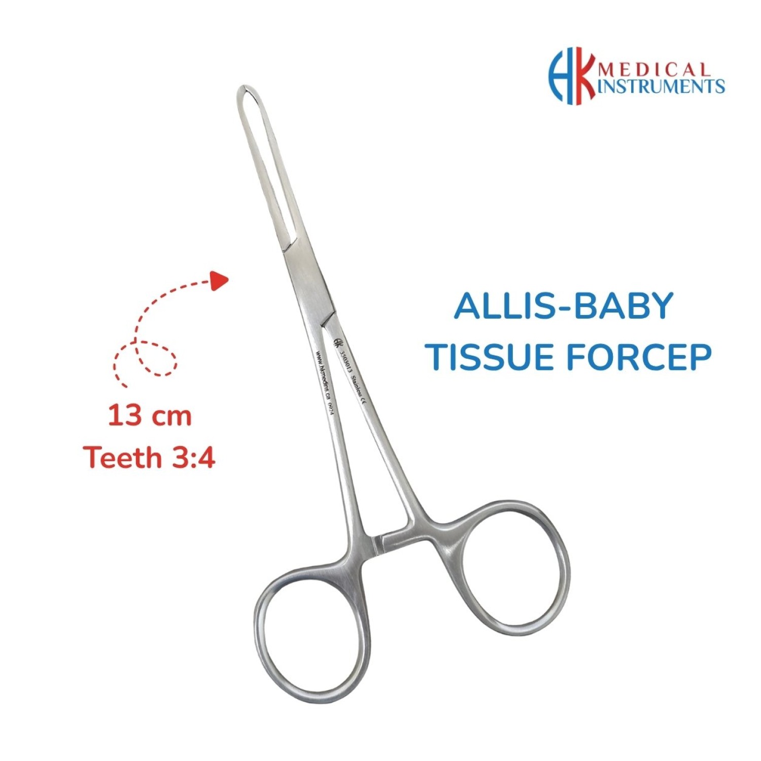 Allis-Baby Tissue Forceps 13 cm / 5" Teeth 3:4 