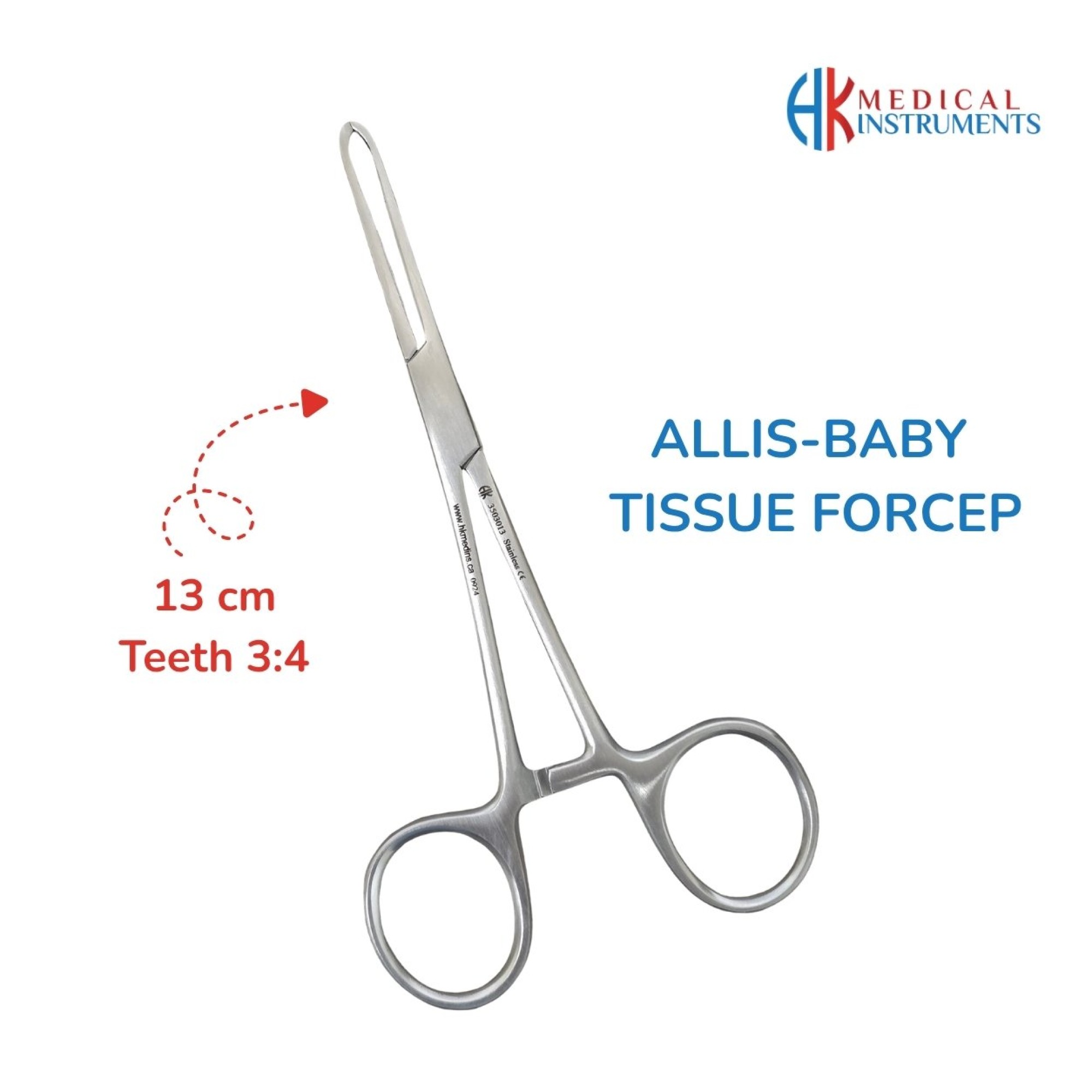 Allis-Baby Tissue Forceps 13 cm / 5" Teeth 3:4 Allis-Baby Tissue Forceps 13 cm / 5" Teeth 3:4