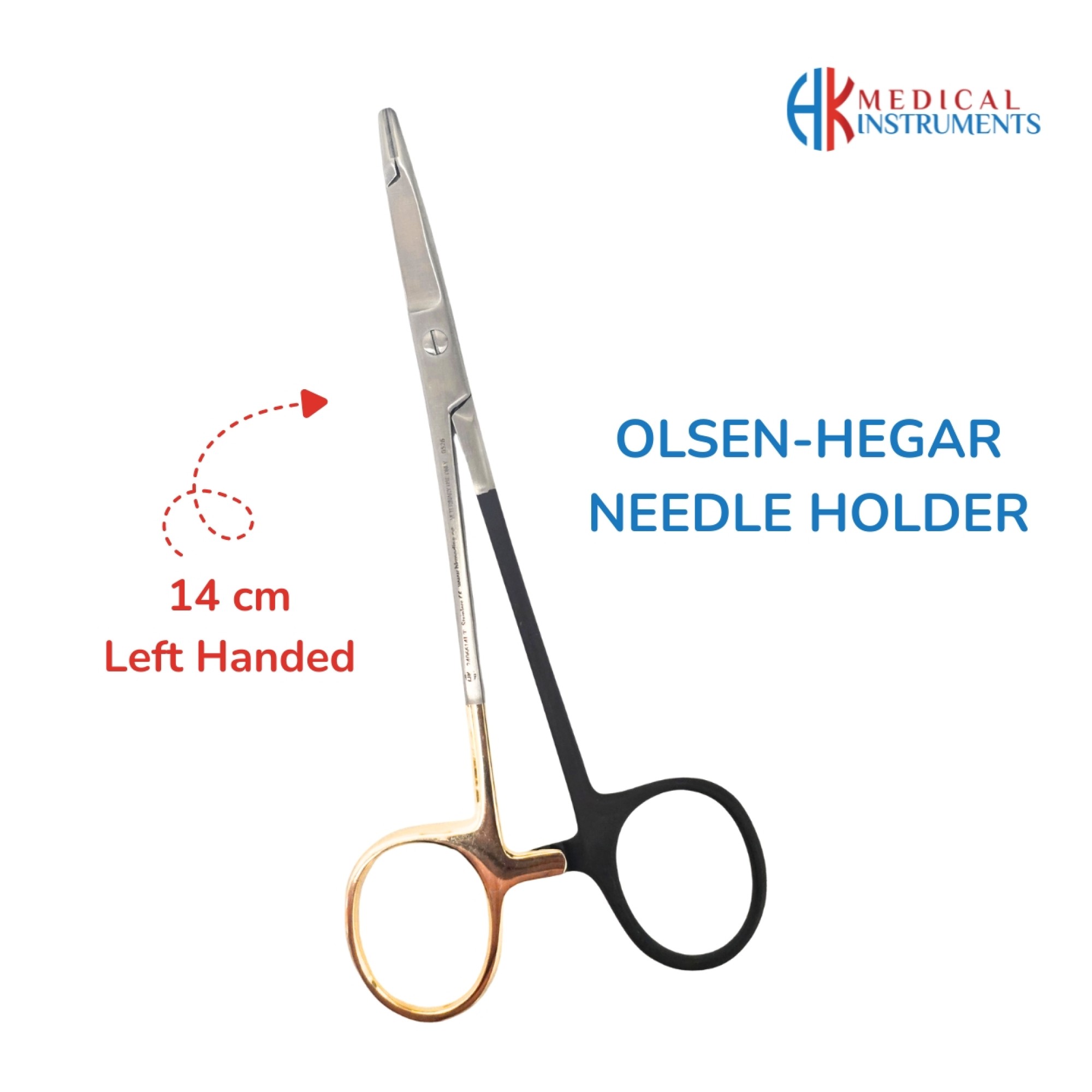 Olsen-Hegar Needle Holder Left Hand 14 cm, 5-1/2"