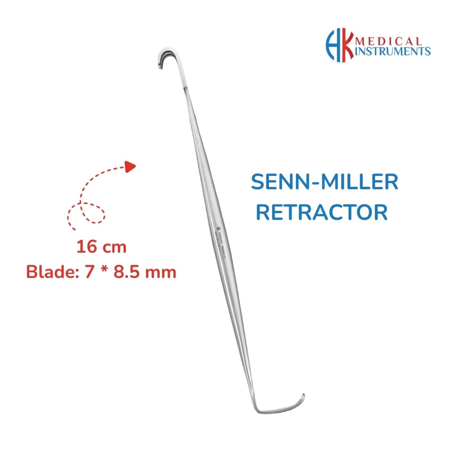 Senn-Miller Retractor 16 cm / 6-1/4", Blade 7x8.5 mm, Blunt