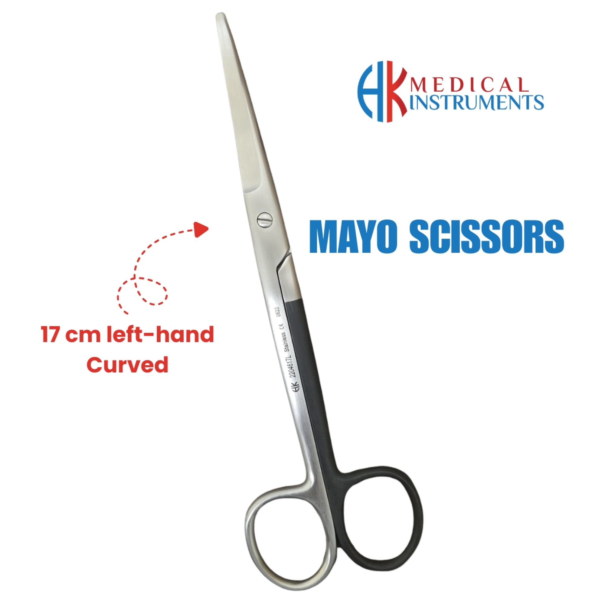 Mayo Scissor, 17 cm Left-Hand Curved