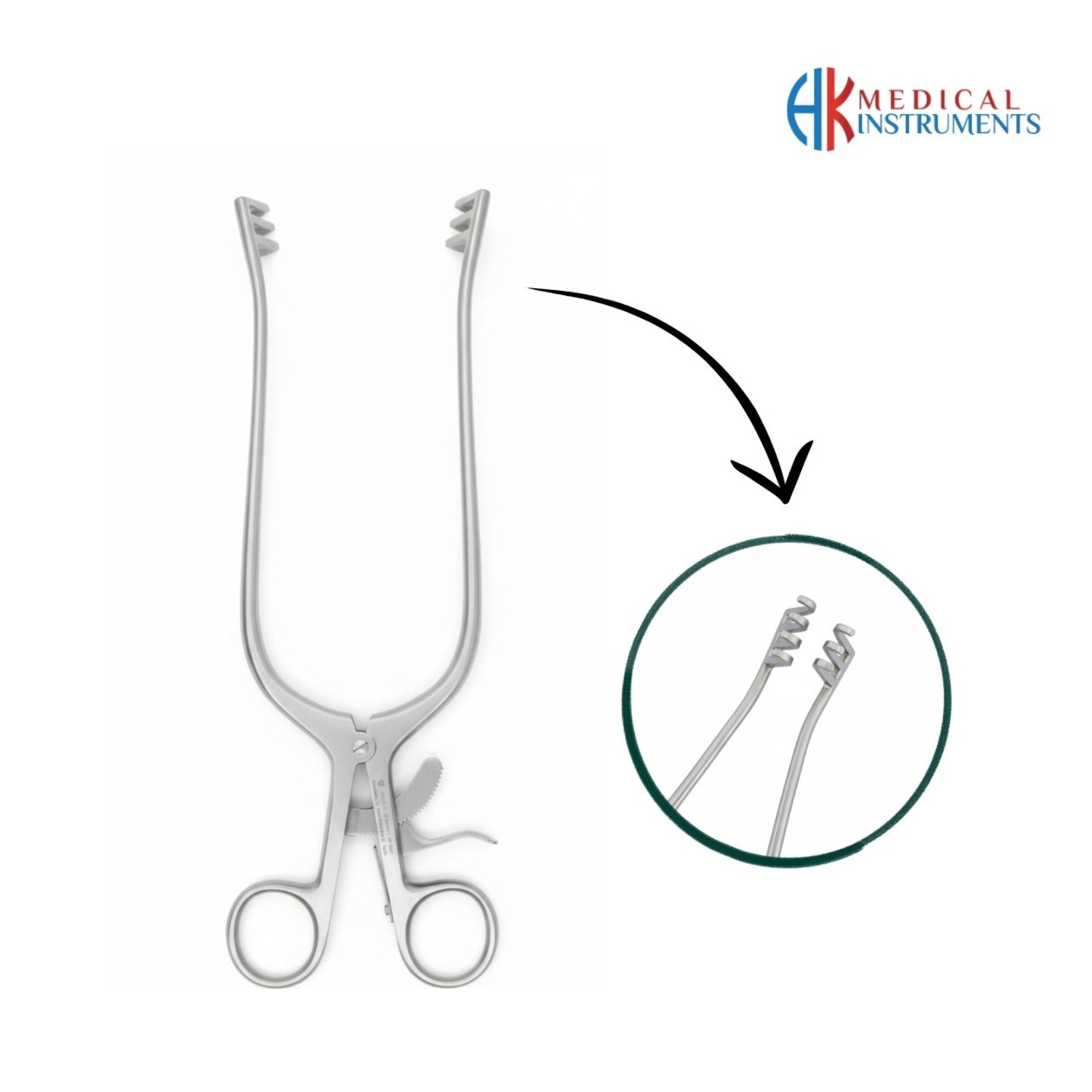 Weitlaner Retractor 24.5 cm / 9-1/2" Teeth 3:4 Blunt