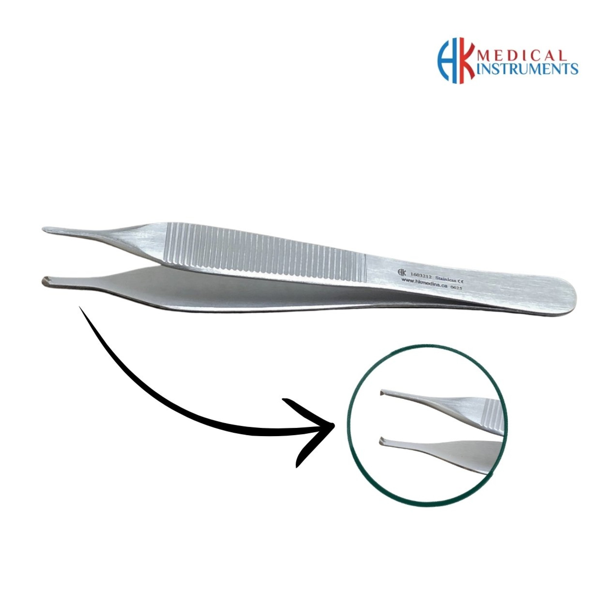 Adson Tissue Forcep 12 cm / 4-3/4", Rat Tooth 1:2 