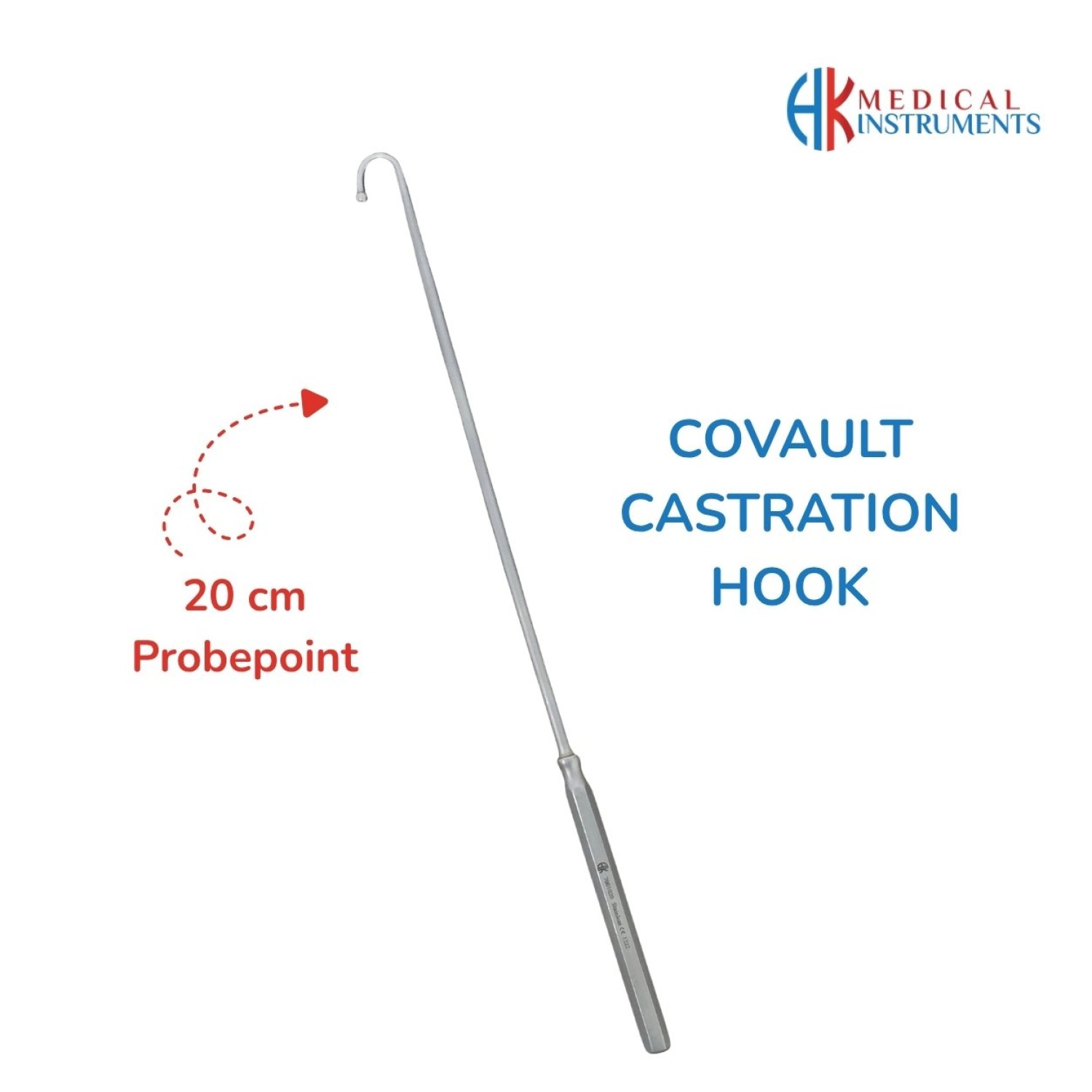 Covault Castration Hook 20 cm Probe Point