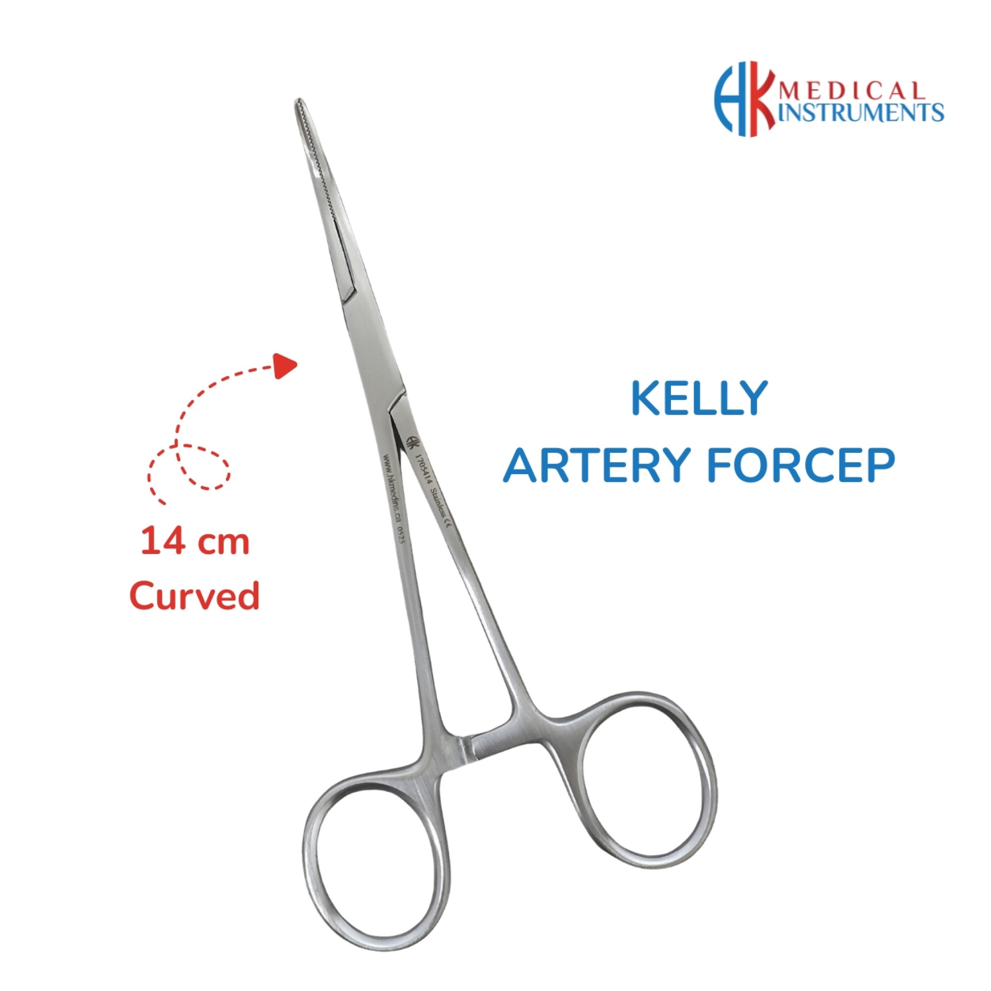 Kelly Artery Forcep 14 cm / 5-12" Curved