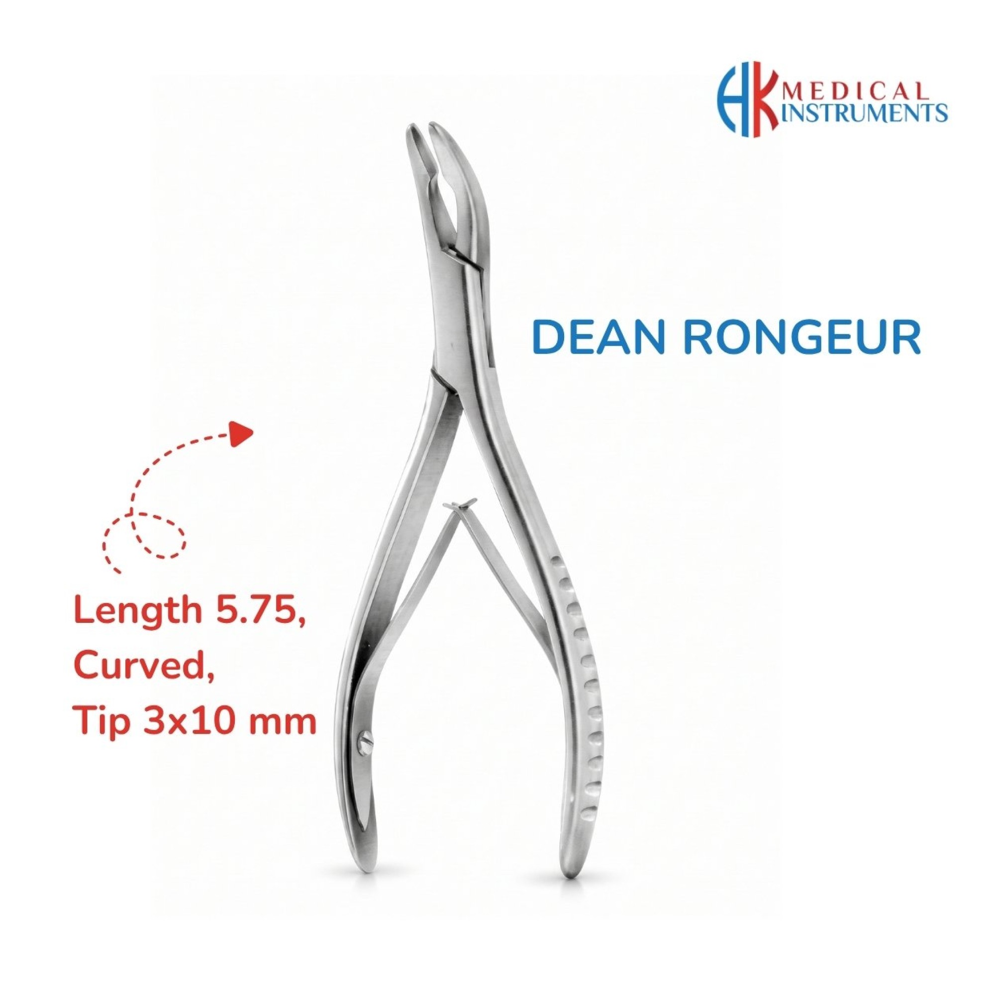 Dean Rongeur, Length 5.75, Curved Tip 3x10 mm Dean Rongeur, Length 5.75, Curved Tip 3x10 mm