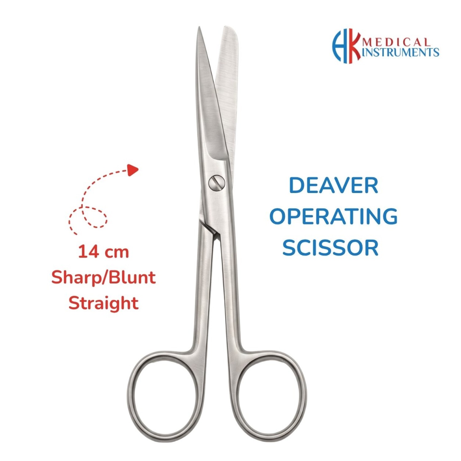Deaver Operating Scissor 14 cm / 5-1/2", Sharp/Blunt, Straight