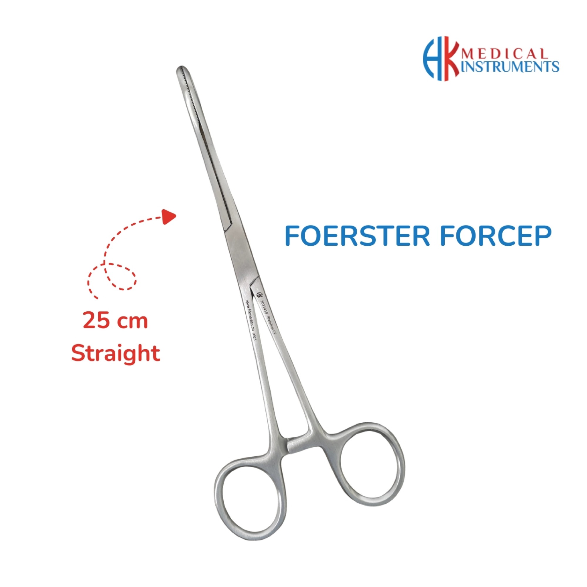 Foerster Forcep 25 cm / 10" Smooth Jaws Straight