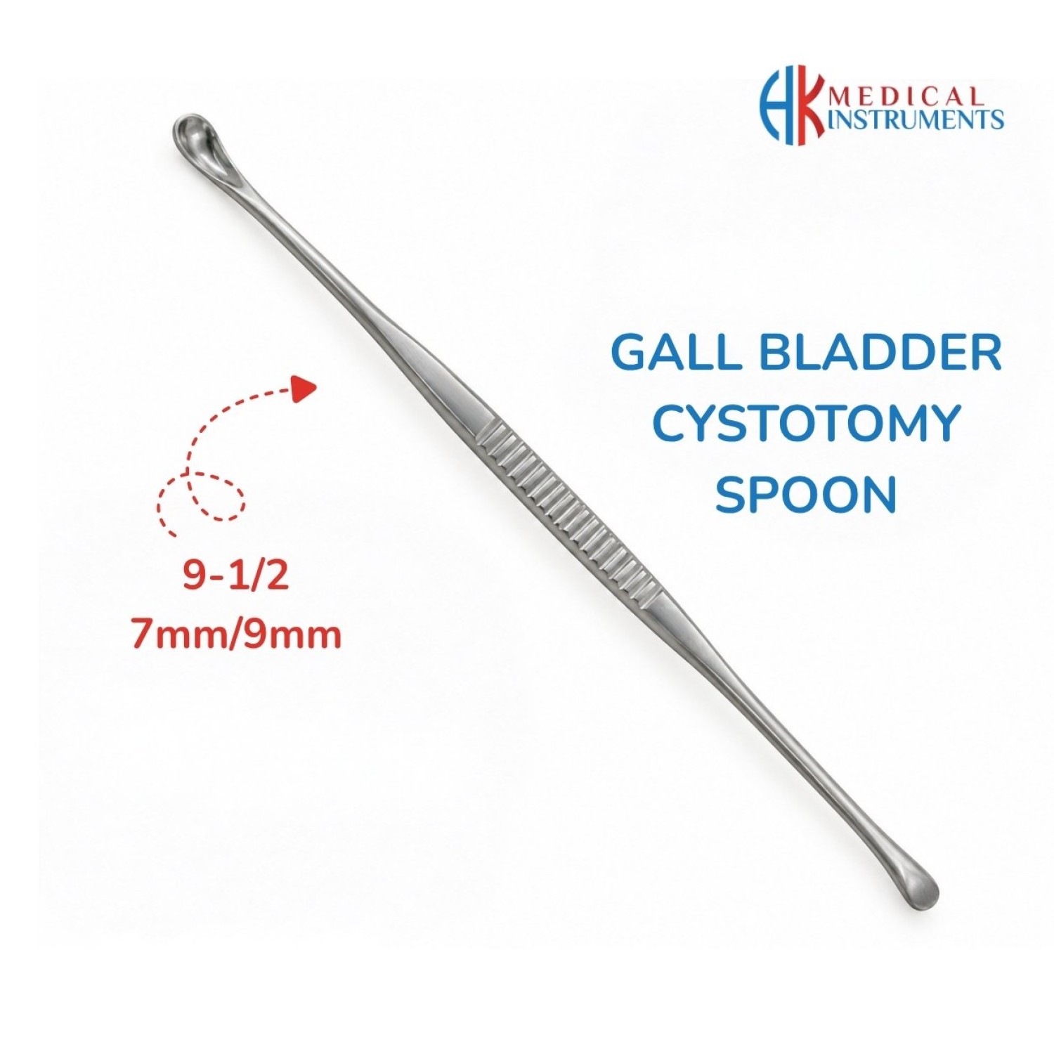 Gall Bladder Cystotomy Spoon 9-1/2 with 7/9 mm