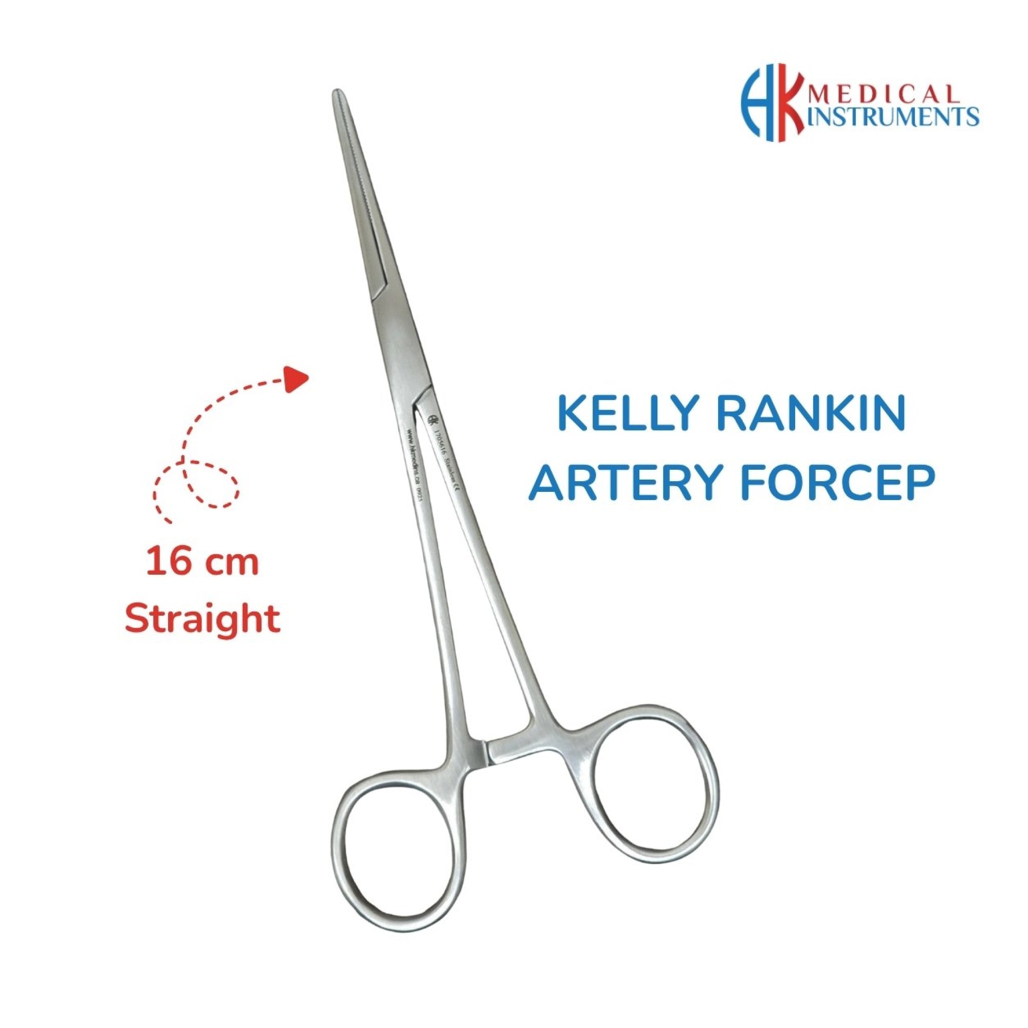 Kelly Rankin Artery Forcep 16 cm / 6-1/4" Straight