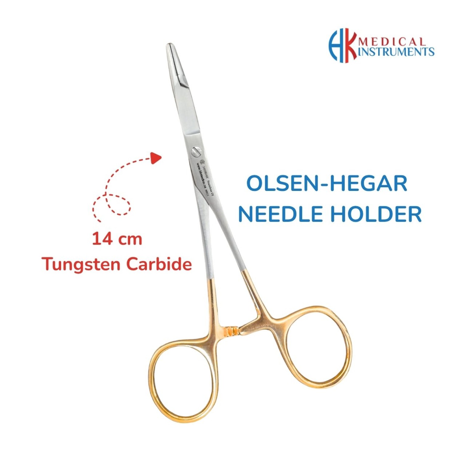 Olsen-Hegar Needle Holder 14 cm 5-1/2", TC Gold Olsen-Hegar Needle Holder 14 cm 5-1/2", TC Gold