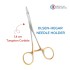 Olsen-Hegar Needle Holder 14 cm 5-1/2", TC Gold
