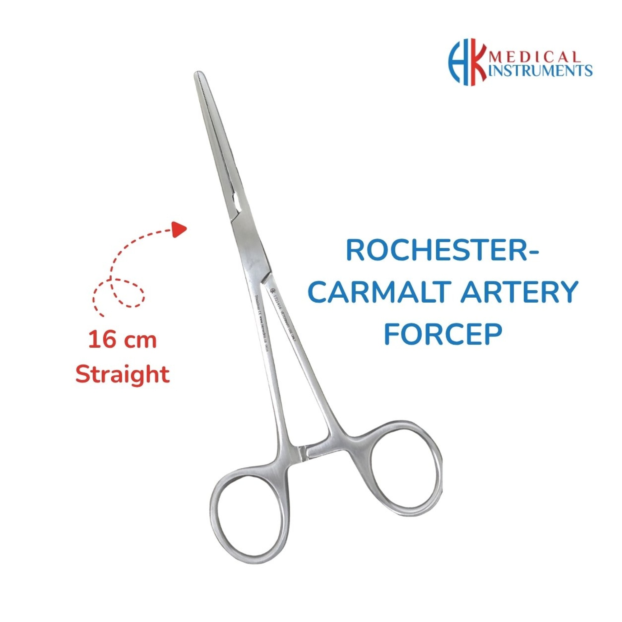 Rochester-Carmalt Artery Forcep 16 cm Straight