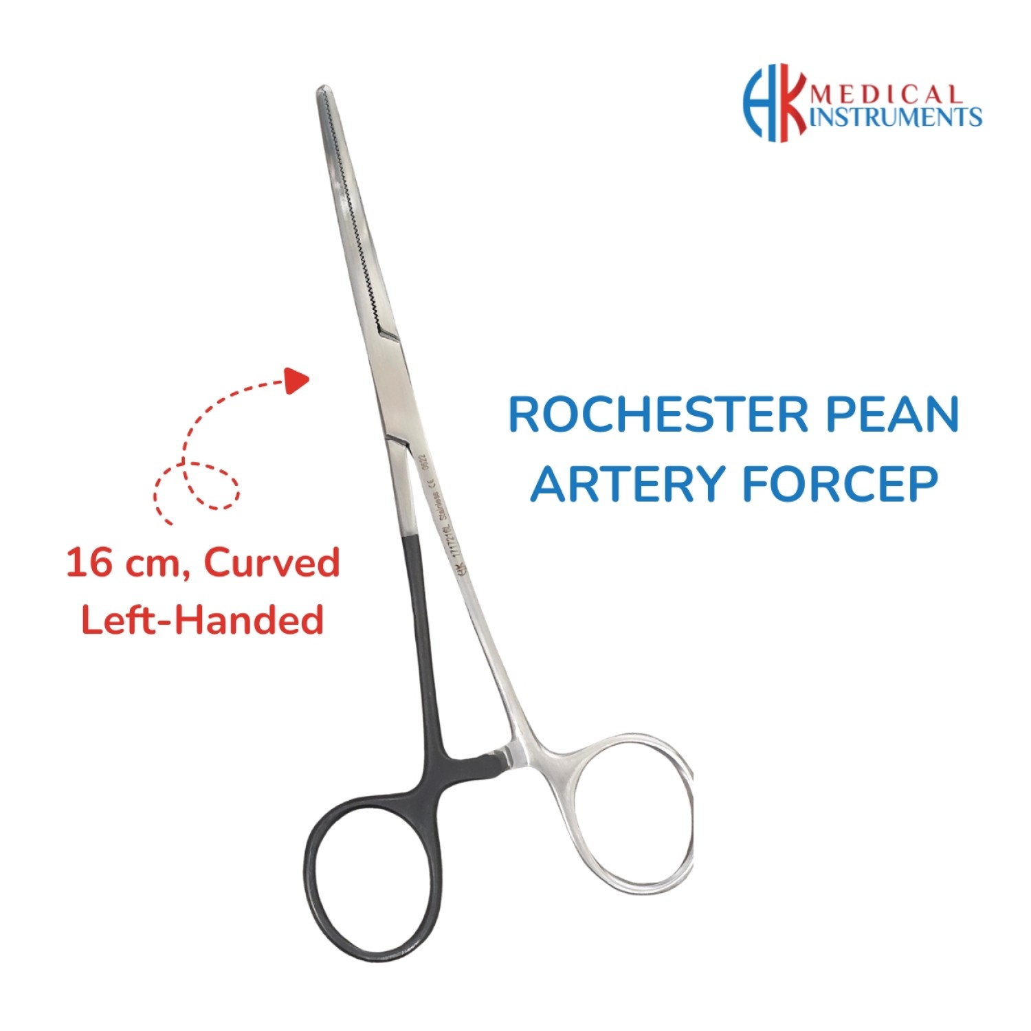Rochester-Pean Artery Forcep, Left Hand, 16 cm Curved