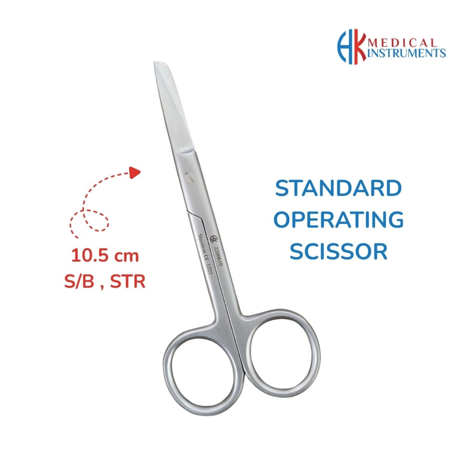 Standard Operating Scissor 10.5 cm Sharp/Blunt Straight 