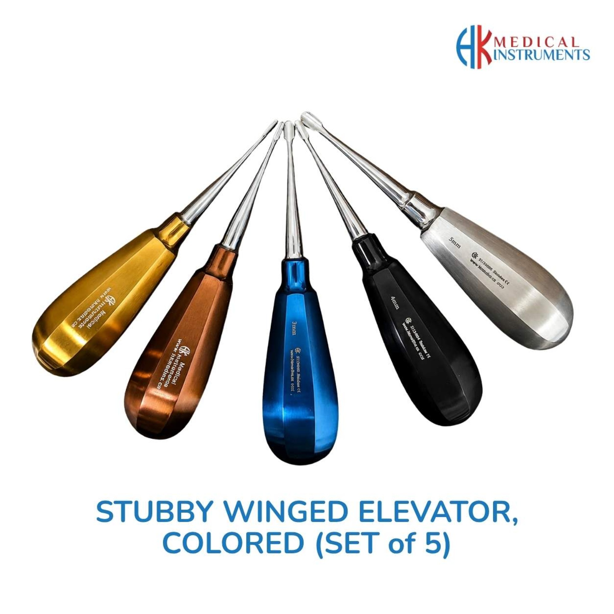 Stubby Winged Elevator Set, Colored, 5 Pcs Stubby Winged Elevator Set, Colored, 5 Pcs