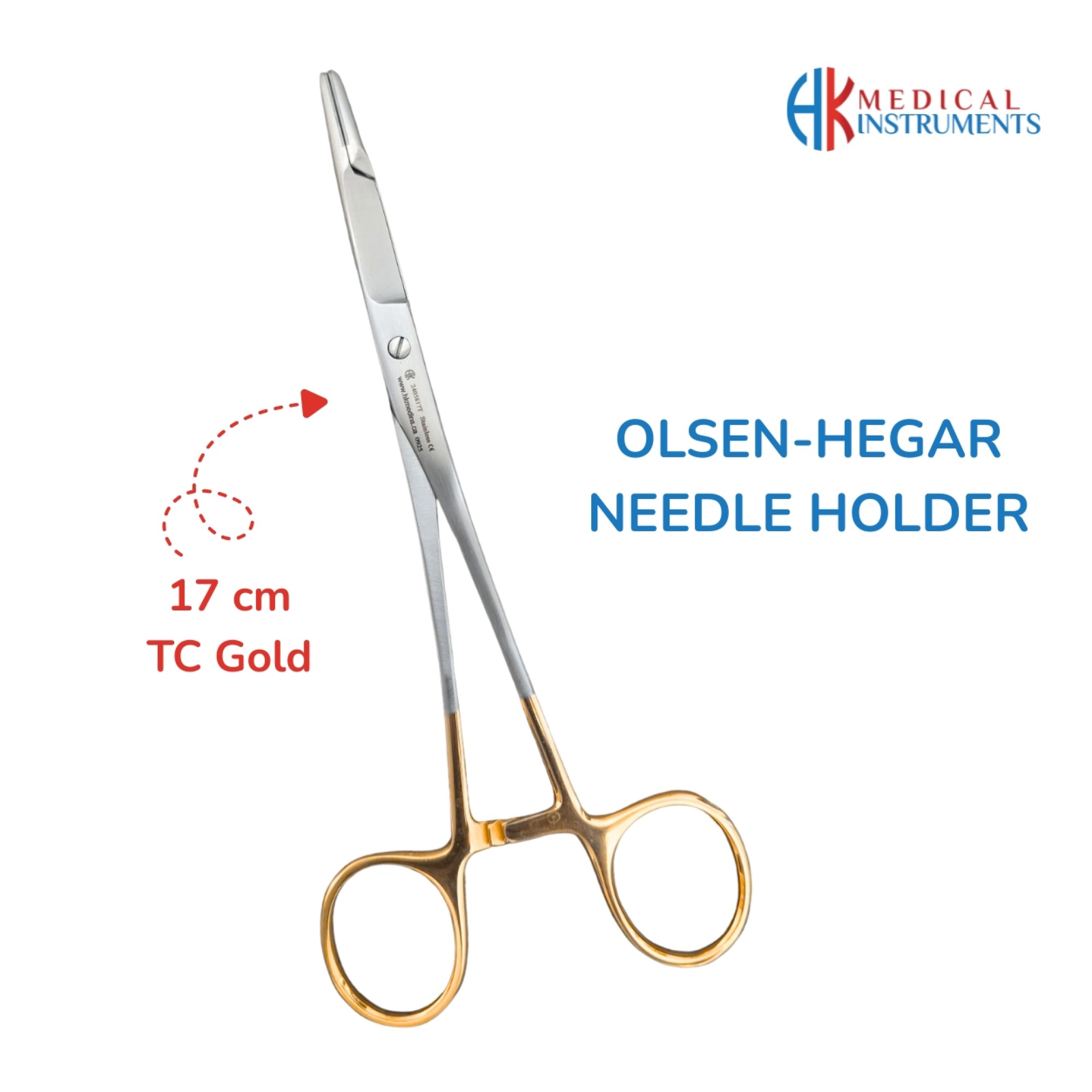 Olsen-Hegar Needle Holder 17 cm / 6-3/4", TC Gold Olsen-Hegar Needle Holder 17 cm / 6-3/4", TC Gold