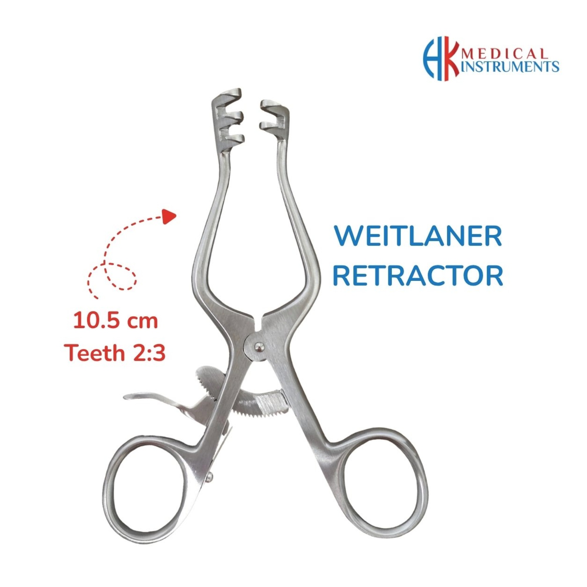 Weitlaner Retractor 10.5 cm / 4-1/4", Teeth 2x3 SH Weitlaner Retractor 10.5 cm / 4-1/4", Teeth 2x3 SH