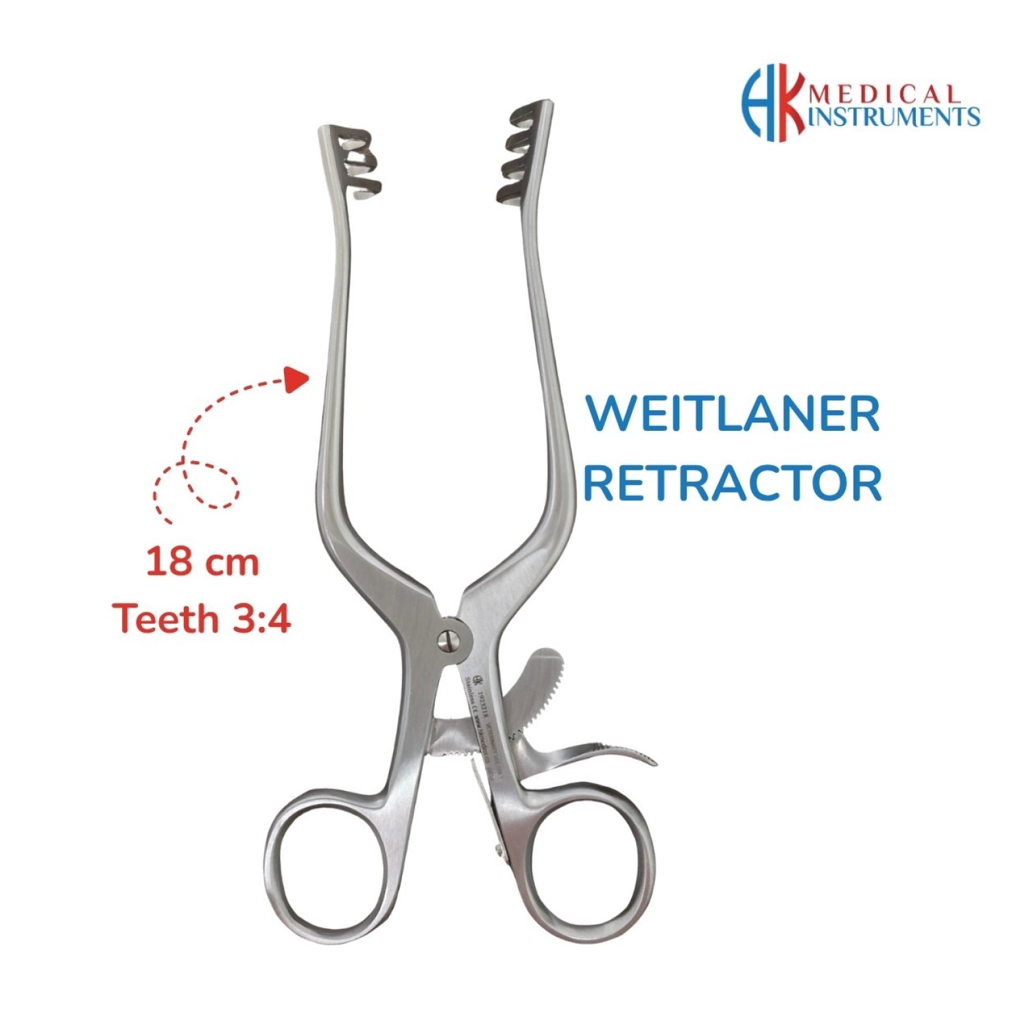 Weitlaner Retractor 18 cm / 7" Teeth 3:4 Blunt 