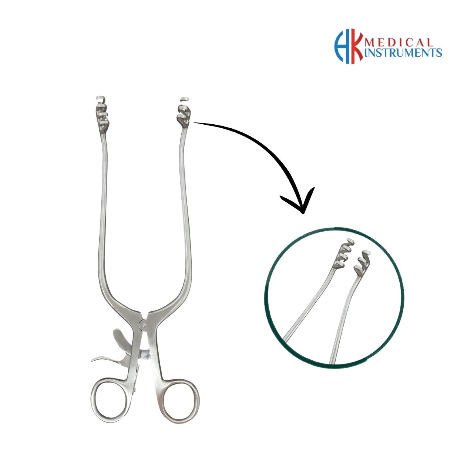 Weitlaner Retractor 24.5 cm / 9-1/2" Teeth 3:4 Blunt