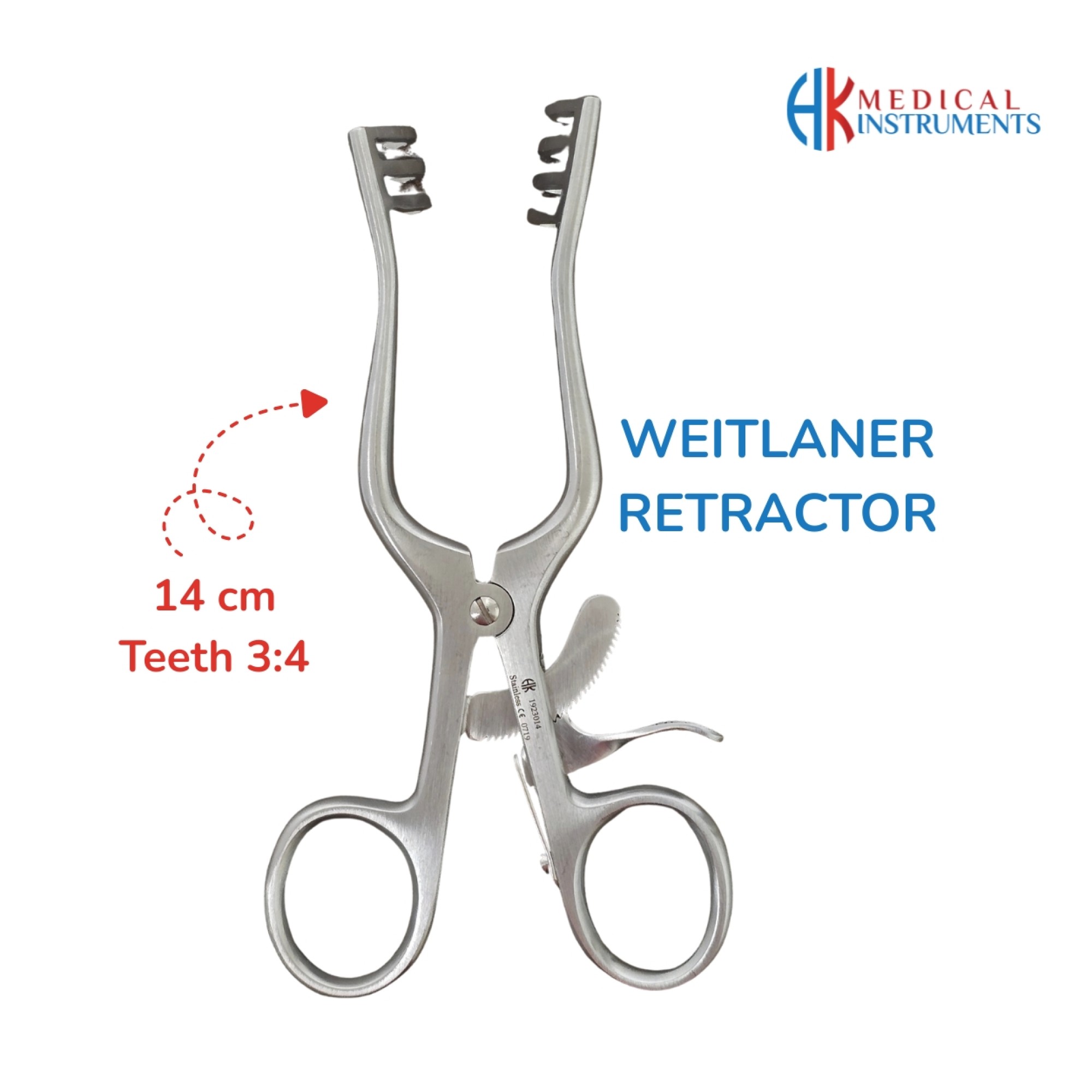 Weitlaner Retractor 14 cm / 5-1/2" Teeth 3:4 Sharp Weitlaner Retractor 14 cm / 5-1/2" Teeth 3:4 Sharp